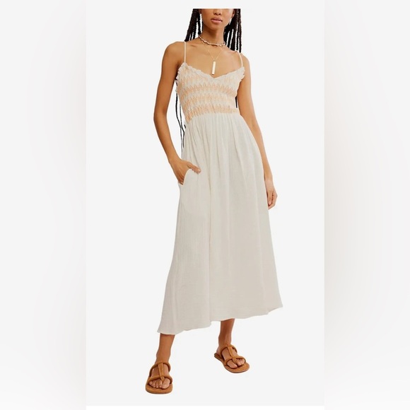 Free People Sweet Nothings Midi-Solid Dress - Picture 1 of 5